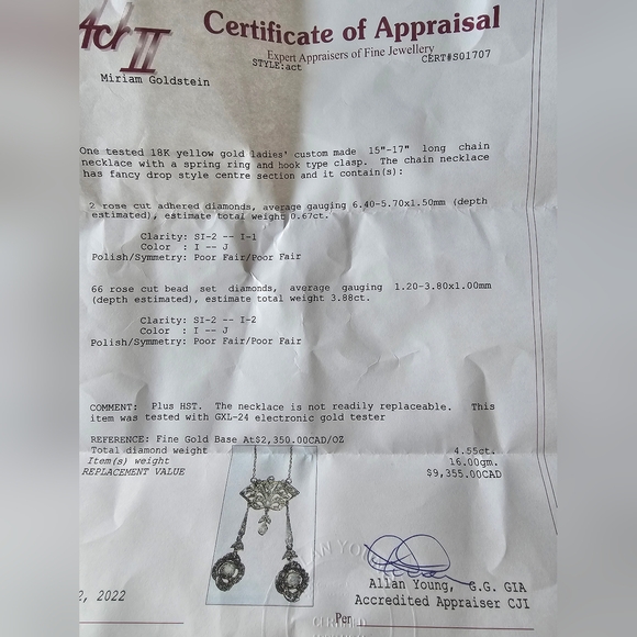 Antique Georgian 18k Yellow Gold Chandelier Rose Cut Diamond AMAZING Necklace - Picture 15 of 16